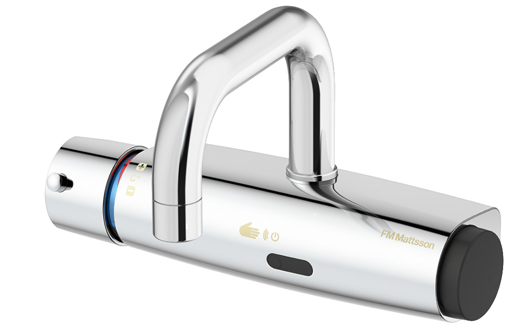 Tronic WMS, Basin Mixer - Curved Spout