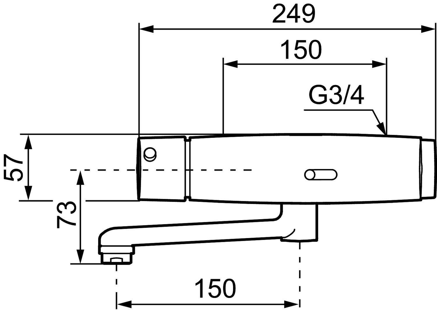 Tronic WMS, Basin Mixer - Straight Spout - Image 2