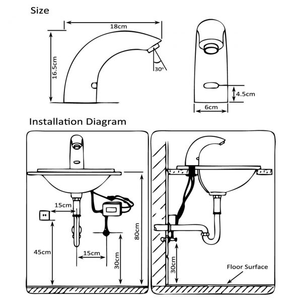 Sensor Tap - Classic Curve Neck Deck Mounted - Image 3