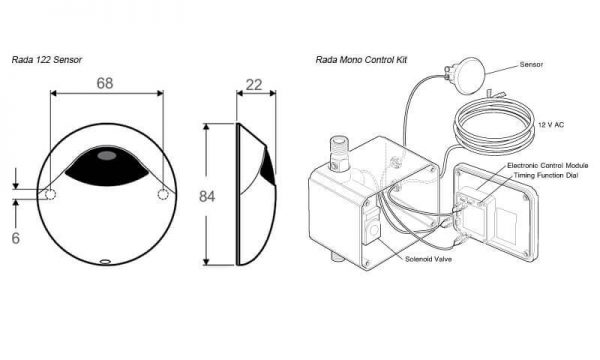 Rada Mono 122 flushing system - for urinals (1 stall) - Image 3