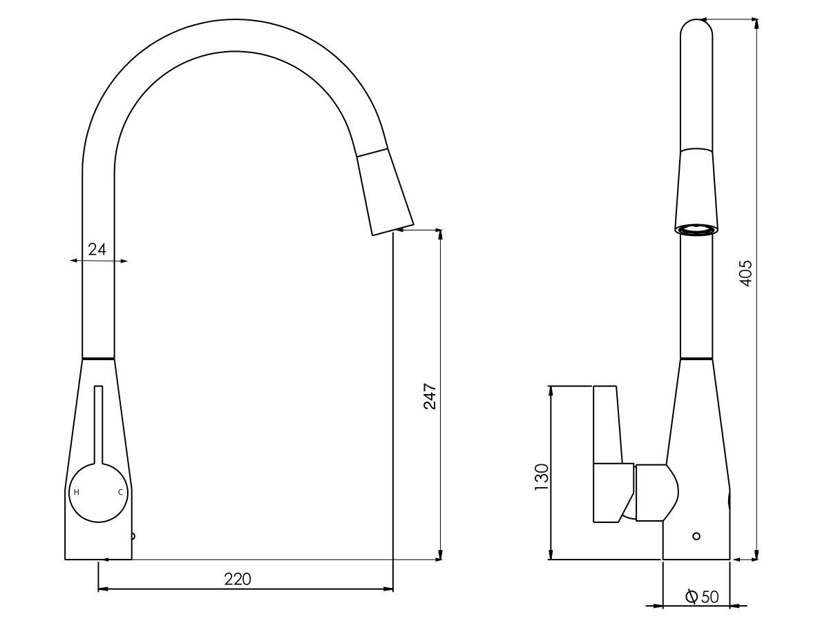 Memo Sia Sensor Gooseneck Sink Mixer Tap Dual Function - Image 9